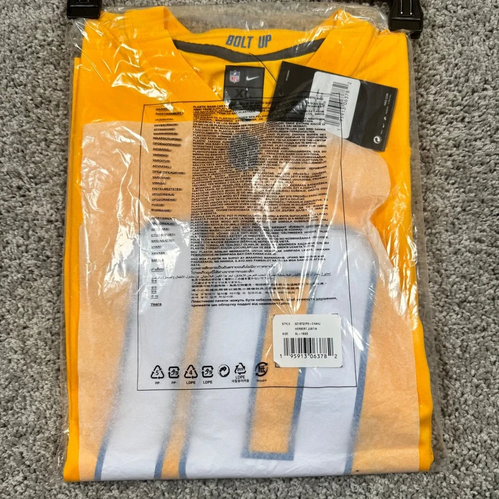 Nike Justin Herbert Chargers Youth Inverted Team Game Jersey Gold XL NEW